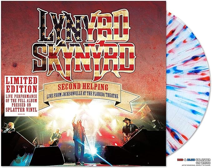 LYNYRD SKYNYRD - SECOND HELPING LIVE - RED/BLUE MARBLE - VINYL LP - Wah Wah Records