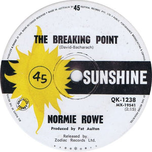 NORMIE ROWE - THE BREAKING POINT - SINGLE 7'' VINYL - Wah Wah Records