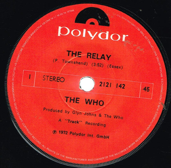 THE WHO - THE RELAY - SINGLE 7'' VINYL - Wah Wah Records